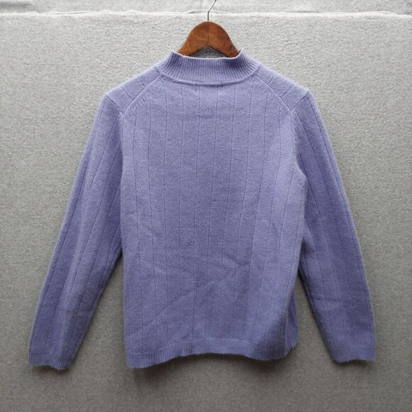 Charter Club Womens Lavender Turtleneck Sweater M Lambswool Angora Rabbit Hair B - Picture 1 of 3